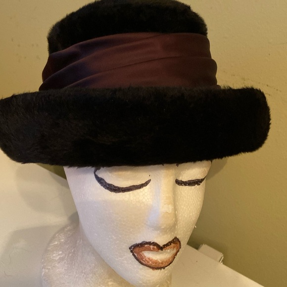 Black Plush Hat by Ann Marie main image 5